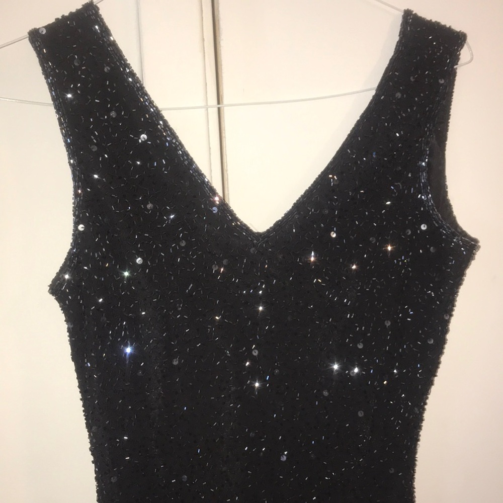 All beaded evening dress
